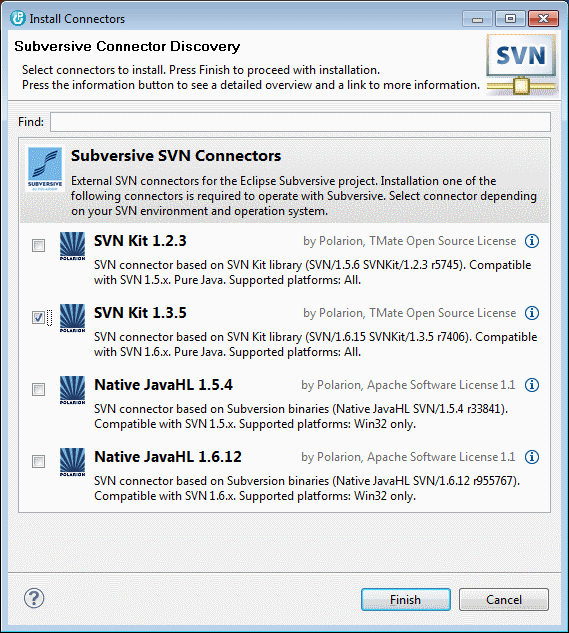 Select the Subversive SVN Team Provider