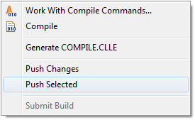 Push selected changes tot he host